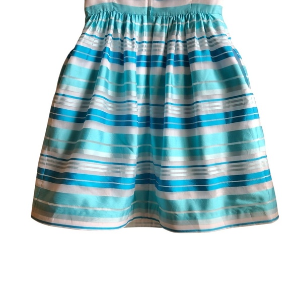 Lilly Pulitzer Kiera Fit & Flare Dress 12 Blue Aqua Stripe Print - Picture 10 of 16